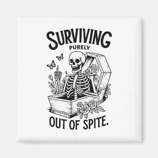 Overleven puur uit Spite Gothic Skeleton Magneet (Voorkant)