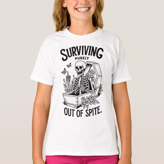 Overleven puur uit Spite Gothic Skeleton T-shirt (Voorkant)