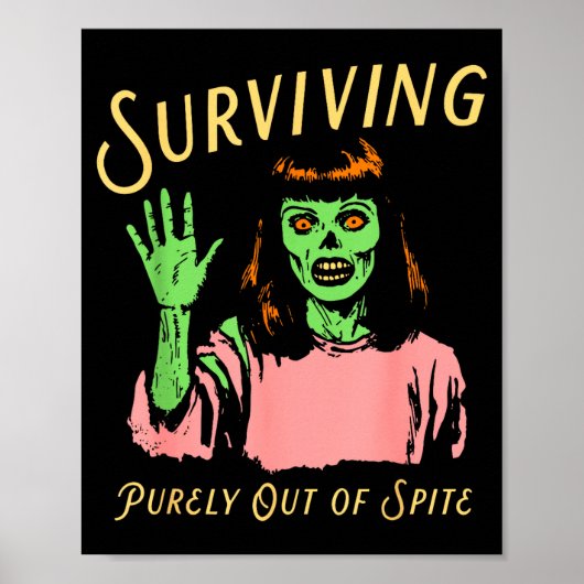 Overleven puur uit Ste Retro Zombie Halloween Poster (Voorkant)