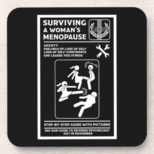 Overleven van de menopauze bier onderzetter (Voorkant)