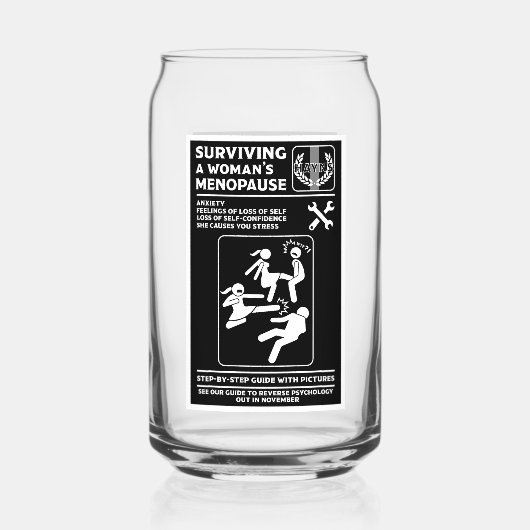 Overleven van de menopauze blikvorm glas (Achterkant)