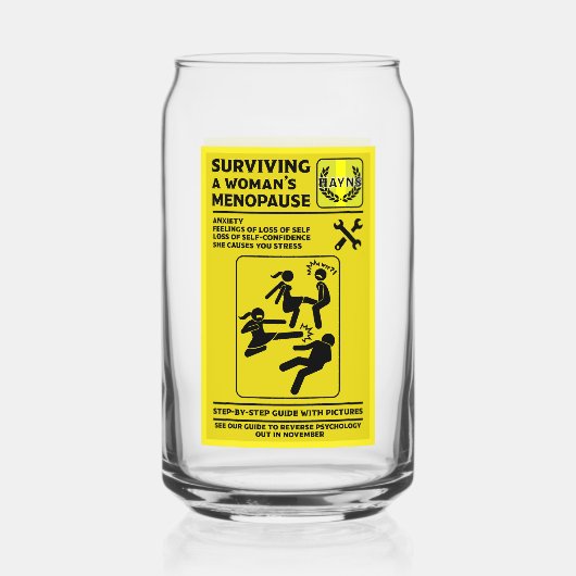 Overleven van de menopauze blikvorm glas (Voorkant)