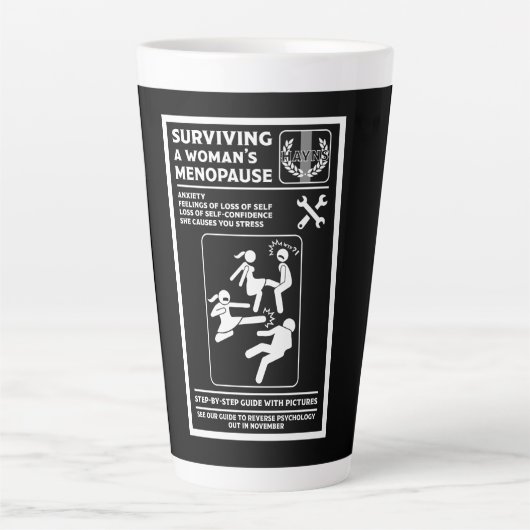 Overleven van de menopauze latte mok (Voorkant)