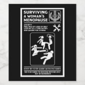 Overleven van de menopauze wijn etiket (Enkel label)