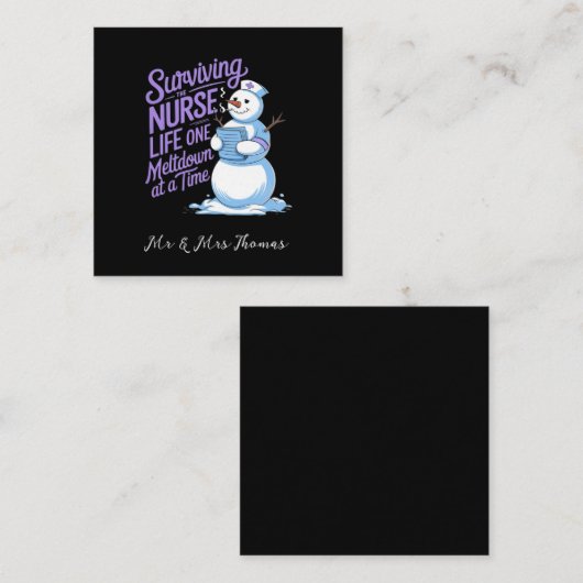 Overleven van de verpleegster leven een Meltdown o Vierkante Visitekaartje (Voorkant / Achterkant)