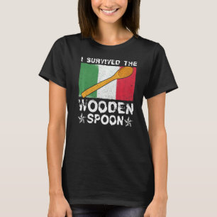 Overleven van de Wooden Spoon Italiaanse vlag Vade T-shirt