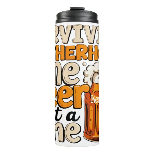 Overleven van het vaderschap: bier één voor één thermosbeker (Voorkant)