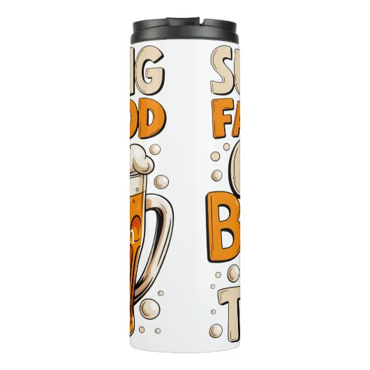 Overleven van het vaderschap: bier één voor één thermosbeker (Achterkant)