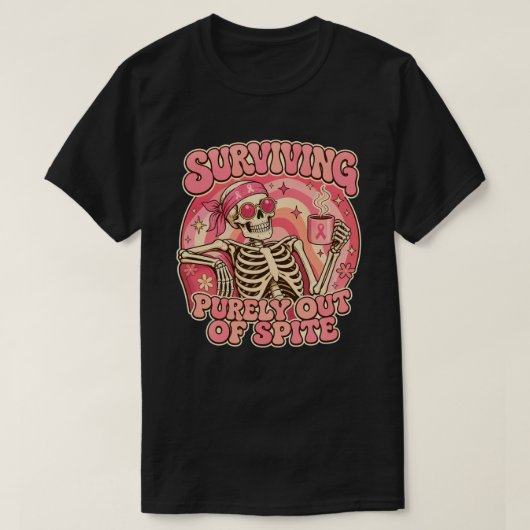 Overlevend uit pure koppigheid Retro Skelet T-shirt (Design voorkant)