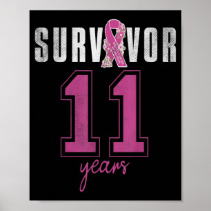 Overlevende 11 jaar oktoberlint borstkanker poster