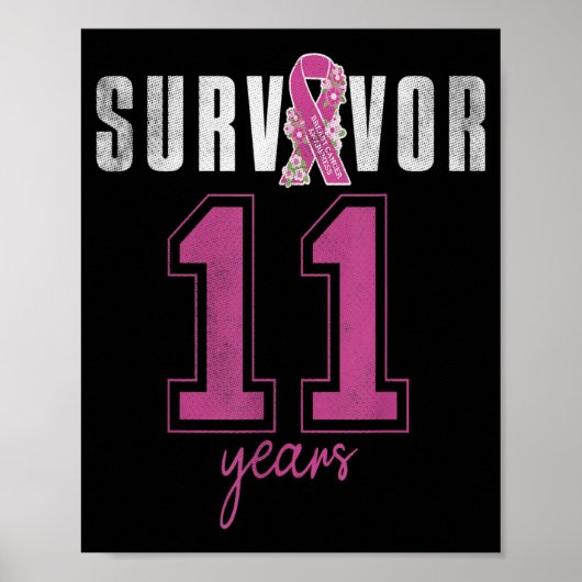 Overlevende 11 jaar oktoberlint borstkanker poster (Voorkant)