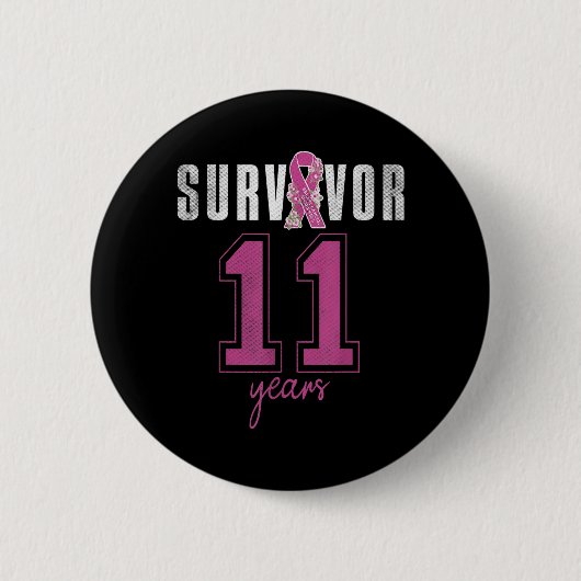 Overlevende 11 jaar oktoberlint borstkanker ronde button 5,7 cm (Voorkant)