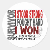 Overlevende 4 longkanker ronde sticker (Voorkant)