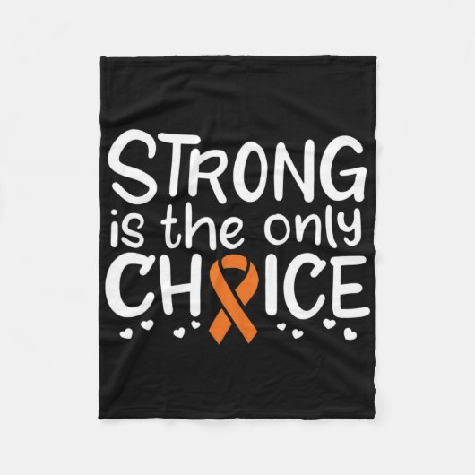 Overlevende bloedkanker strijder chemo oranje lint fleece deken (Voorkant)
