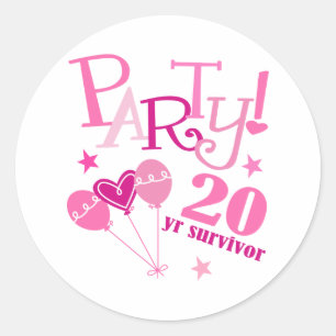 Overlevende borstkanker 20 jaar ronde sticker