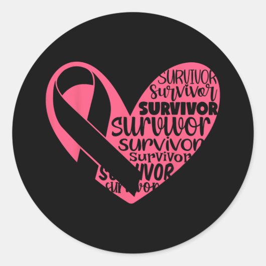 Overlevende borstkanker Awarenes Ronde Sticker (Voorkant)