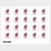 Overlevende borstkanker bewustzijn roze Messy Bun Ronde Sticker (Vel)
