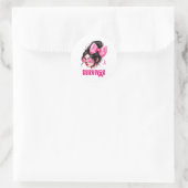 Overlevende borstkanker bewustzijn roze Messy Bun Ronde Sticker (Tas)