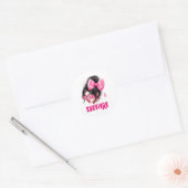 Overlevende borstkanker bewustzijn roze Messy Bun Ronde Sticker (Envelop)