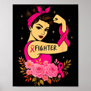 Overlevende borstkanker Rosie Riveter Roze Bewustz Poster