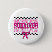 Overlevende Borstkanker Roze Ronde Button 5,7 Cm (Voorkant)
