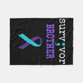 Overlevende Broer Semicolon Gift Zelfmoordpreventi Fleece Deken (Voorkant (Horizontaal))