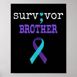 Overlevende Broer Semicolon Gift Zelfmoordpreventi Poster