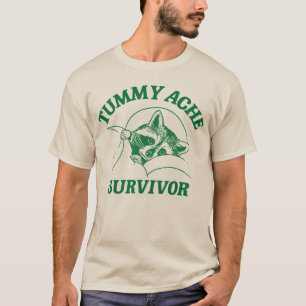 Overlevende Buikpijn Wasbeer Meme Retro T-shirt