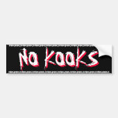 OVERLEVENDE BUMPERSTICKER - GEEN KOOKS (Voorkant)