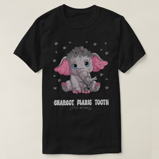 Overlevende Charcot Marie Tooth Awareness Elephant T-shirt (Design voorkant)