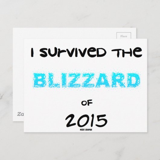 Overlevende de Blizzard 2015 Briefkaart (Voorkant / Achterkant)