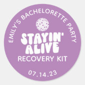 Overlevende Disco Meidenavond Herstel Ronde Sticker (Voorkant)