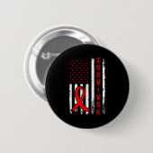 Overlevende en win hartziekte Amerikaanse vlag bew Ronde Button 5,7 Cm (Voorkant /achterkant)