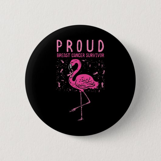 Overlevende Flamingo Roze Borstkanker Bewustzijn G Ronde Button 5,7 Cm (Voorkant)