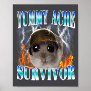 Overlevende Hamster Meme Grappige Spreuk Hams Poster