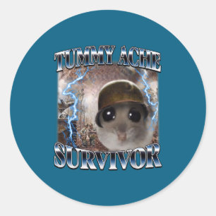 Overlevende Hamster Meme Grappige Spreuk Hams Ronde Sticker
