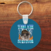 Overlevende Hamster Meme Grappige Spreuk Hams Sleutelhanger (Voorkant)