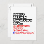 Overlevende hartaanval quiz briefkaart (Voorkant / Achterkant)