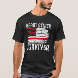 Overlevende Hartaanval Vintage Amerikaanse Vlag Ro T-shirt