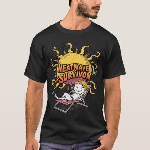Overlevende hittegolf zomer warm weer strand zon t-shirt