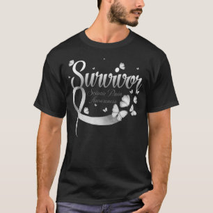 Overlevende Ischias Pijn Bewustzijn Vlinder T-shirt