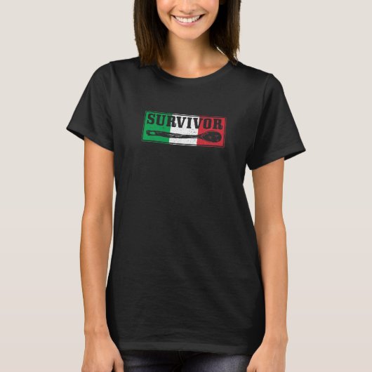 Overlevende Italiaanse vlag grappige vader A T-shirt (Voorkant)