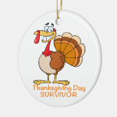 overlevende kalkoen op grappige Thanksgiving Keramisch Ornament (Links)