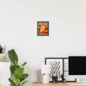 Overlevende kat met buikpijn meme grappige spreuk poster (Thuiskantoor)