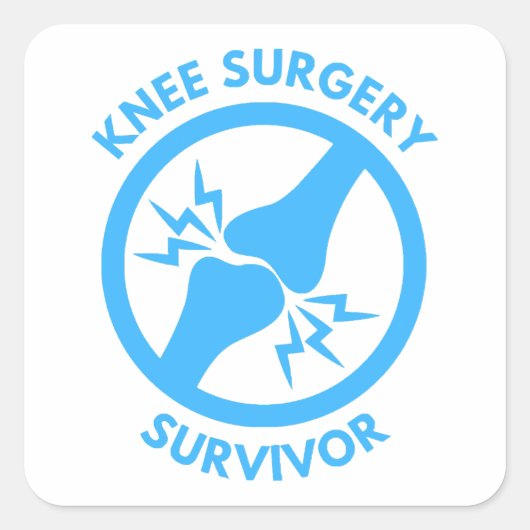 Overlevende knieoperatie vierkante sticker (Voorkant)