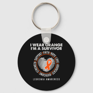 Overlevende Leukemie Bloedkanker Draag Oranje Lint Sleutelhanger