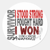 Overlevende longkanker 4 ronde sticker (Voorkant)
