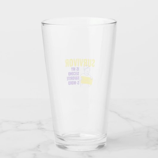 Overlevende mannelijke kanker glas (Achterkant)