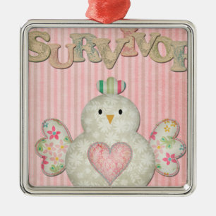 overlevende meisje roze metalen ornament