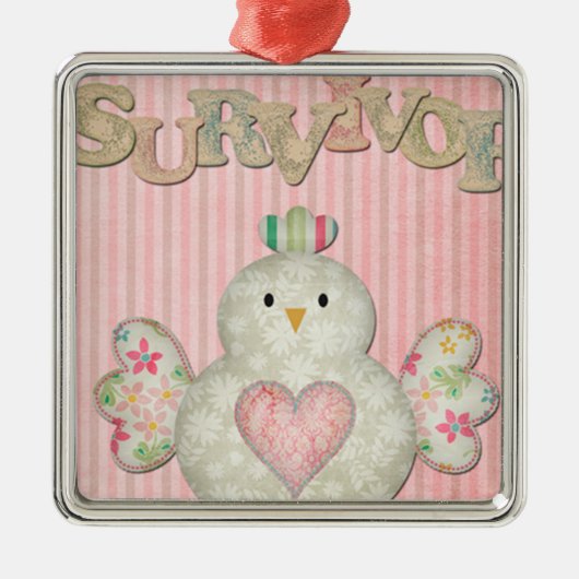 overlevende meisje roze metalen ornament (Voorkant)